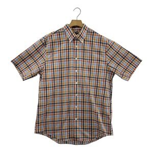 DAMON Mens Easy Care Plaid Short Sleeve‎ Button Down Shirt Size L